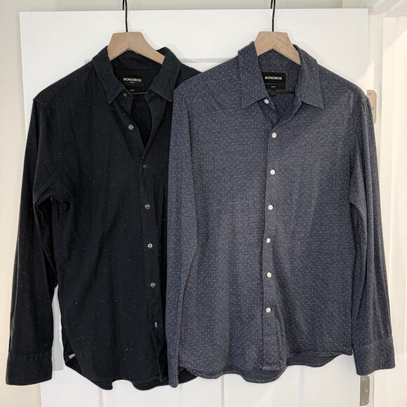 Bonobos Button Down Shirts Men's Medium Slim Fit Bundle of 2 Comfy Stretch Soft - Picture 1 of 16